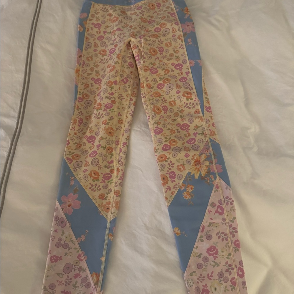 LoveShackFancy Kids Floral Patchwork Leggings - P… - image 1